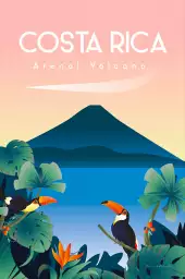 Volcan du costa rico - affiche de voyage