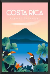 Volcan du costa rico - affiche de voyage