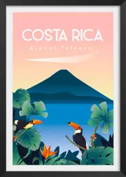 Volcan du costa rico - affiche de voyage