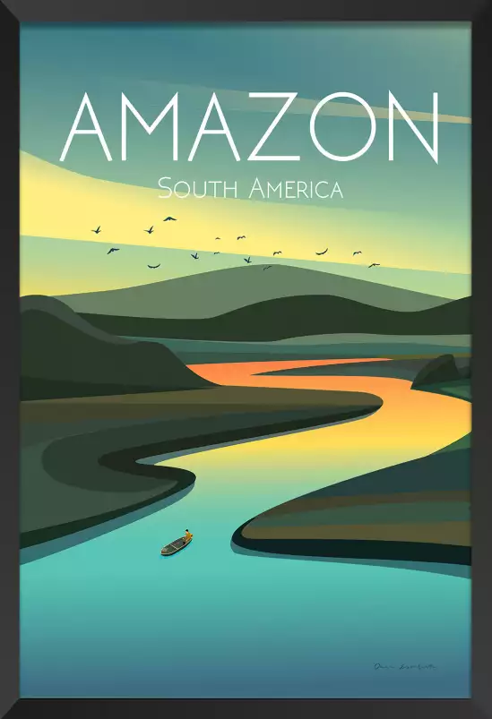 Fleuve d'amazonie - affiche de voyage