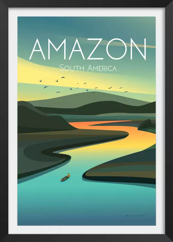 Fleuve d'amazonie - affiche de voyage