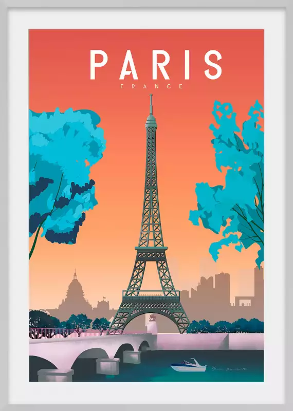 Affiche Paris originale - Tableau vintage 