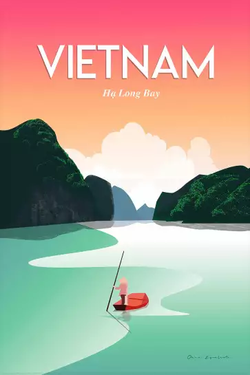 Vietnam Baie Halong - affiche de voyage