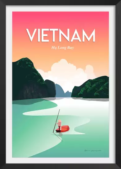 Vietnam Baie Halong - affiche de voyage