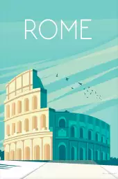 Rome et le colisée - affiche de voyage