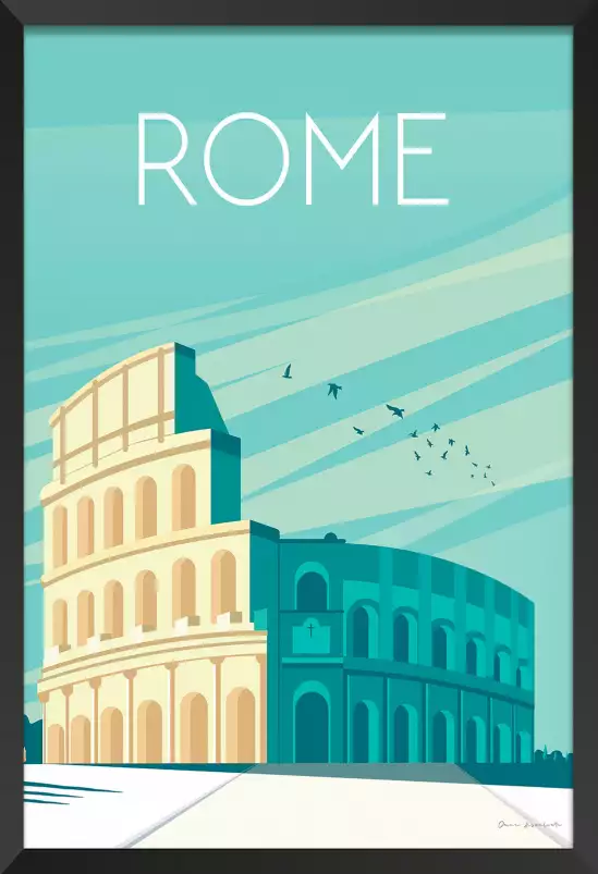 Rome et le colisée - affiche de voyage