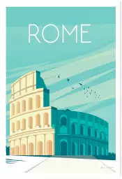 Rome et le colisée - affiche de voyage