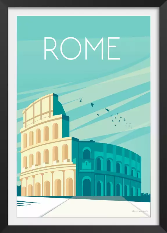 Rome et le colisée - affiche de voyage