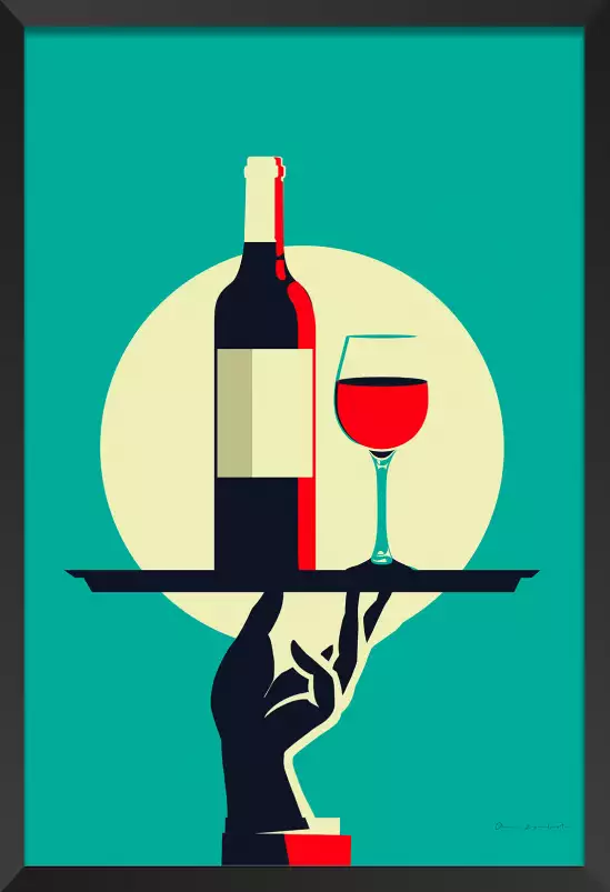 Verre de vin à la française - affiche vin