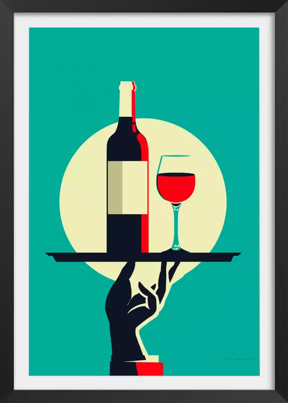 Verre de vin à la française - affiche vin