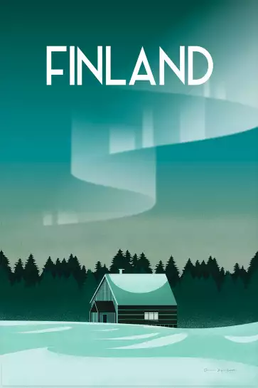 Laponie finlandaise - affiche de voyage