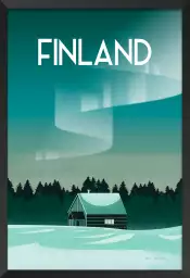 Laponie finlandaise - affiche de voyage