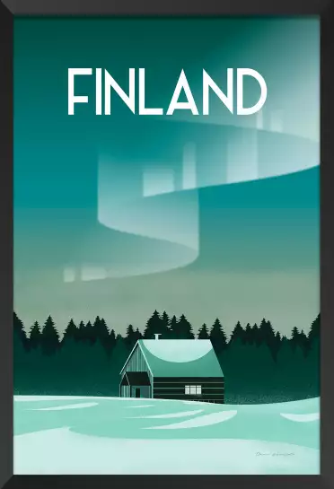 Laponie finlandaise - affiche de voyage