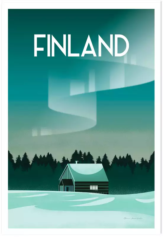 Laponie finlandaise - affiche de voyage