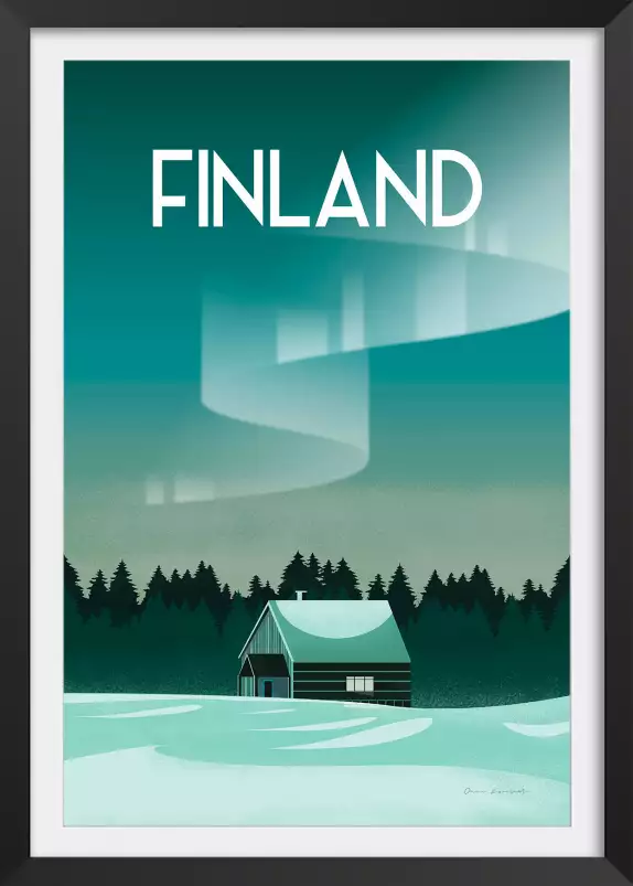 Laponie finlandaise - affiche de voyage