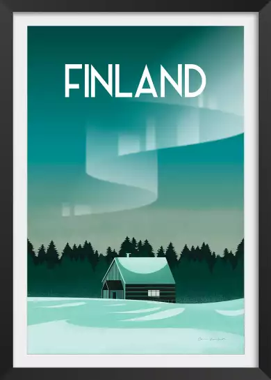 Laponie finlandaise - affiche de voyage