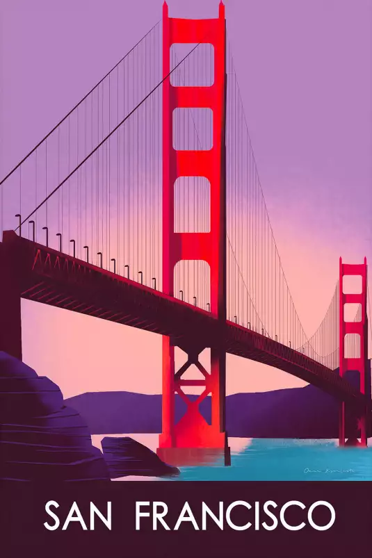 Le pont de san francisco - affiche de voyage