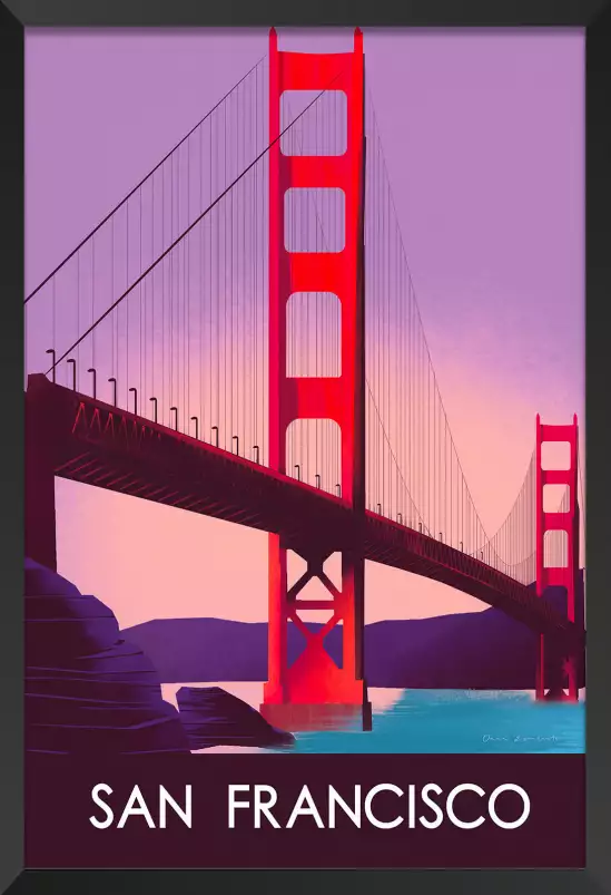 Le pont de san francisco - affiche de voyage