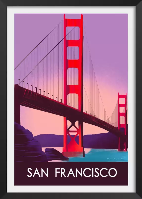 Le pont de san francisco - affiche de voyage