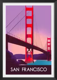 Le pont de san francisco - affiche de voyage