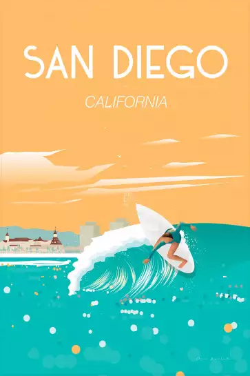San diego california - affiche de voyage