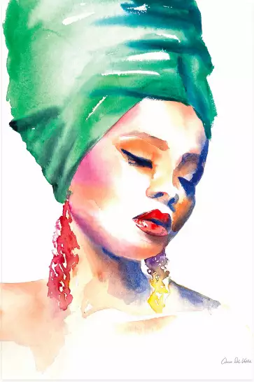 Turban vert - tableau contemporain