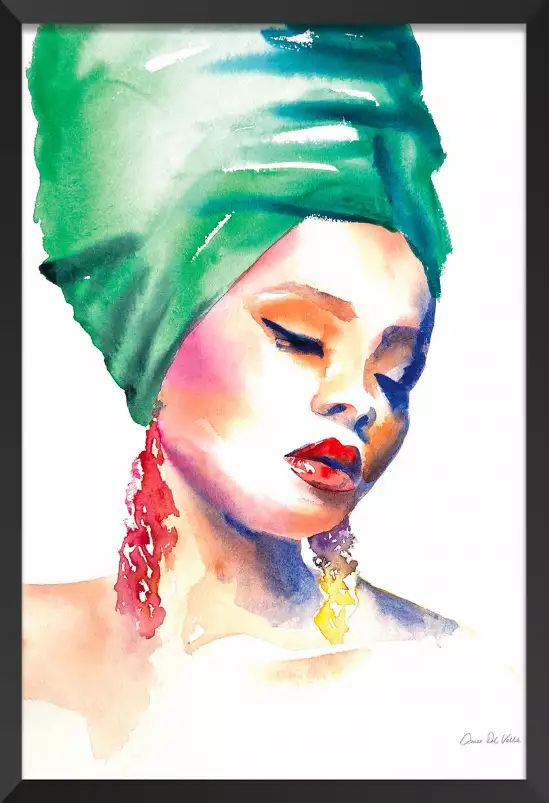 Turban vert - tableau contemporain