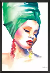 Turban vert - tableau contemporain