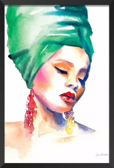 Turban vert - tableau contemporain