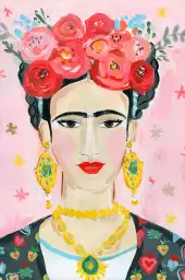 Mode hommage à frida - peinture contemporaine