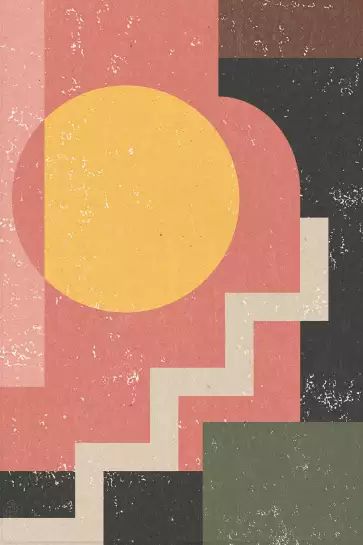 Sun stairs - poster art abstrait