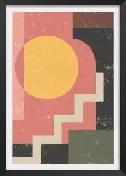 Sun stairs - poster art abstrait