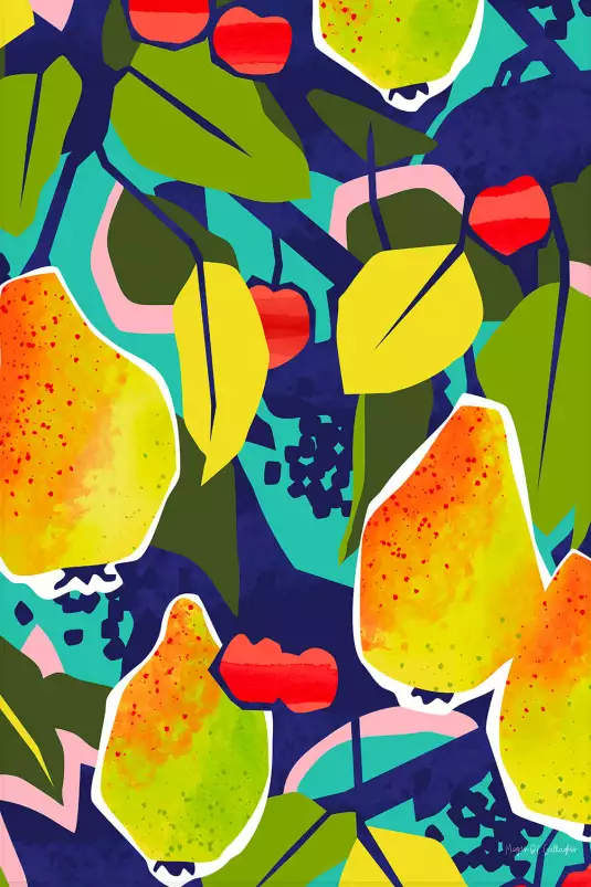 Fruits colorés - poster art abstrait