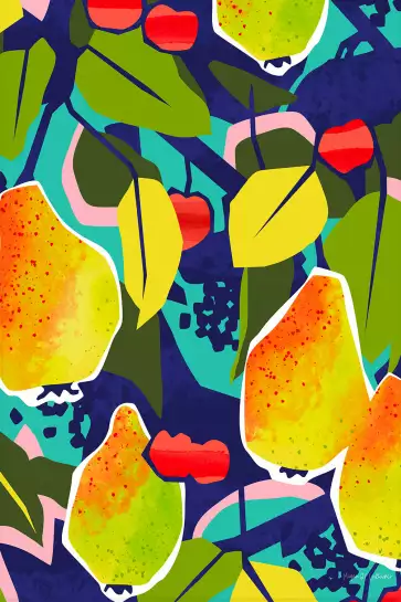 Fruits colorés - poster art abstrait