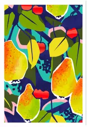 Fruits colorés - poster art abstrait