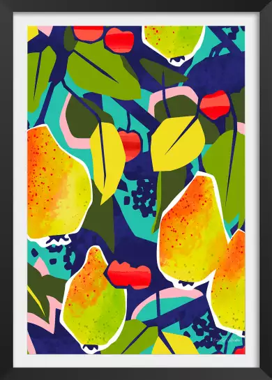 Fruits colorés - poster art abstrait