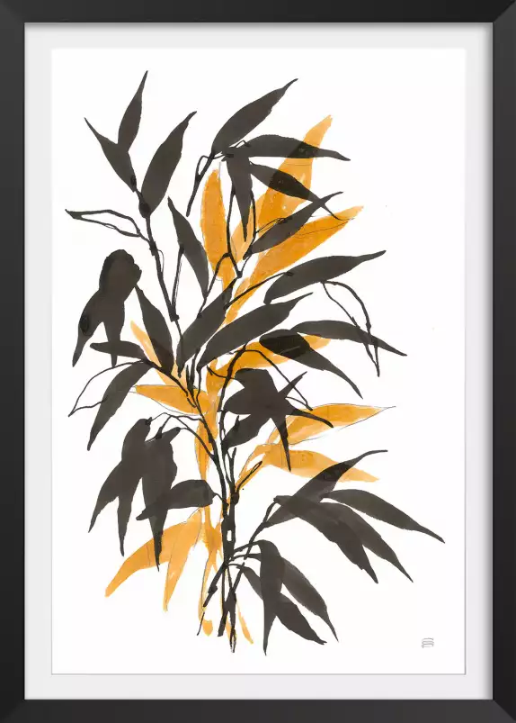 Watercolor bambou - silhouette plante