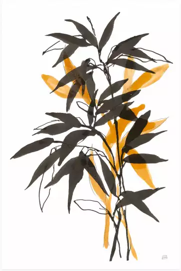 Orange bambou - silhouette plante