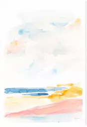 Plage watercolor - peinture mer