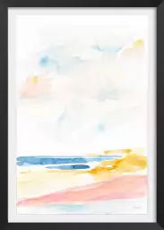 Plage watercolor - peinture mer