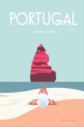 Plage au portugal - affiche mer