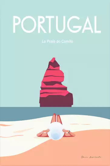 Plage au portugal - affiche mer