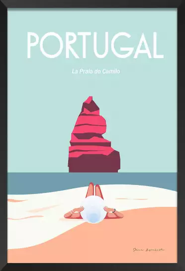 Plage au portugal - affiche mer