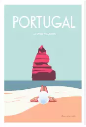 Plage au portugal - affiche mer