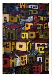 Peinture casa in mexico - poster ville du monde