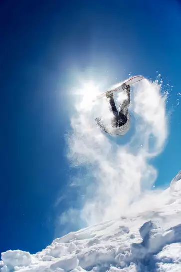 Snowboarder montagne - tableau ski