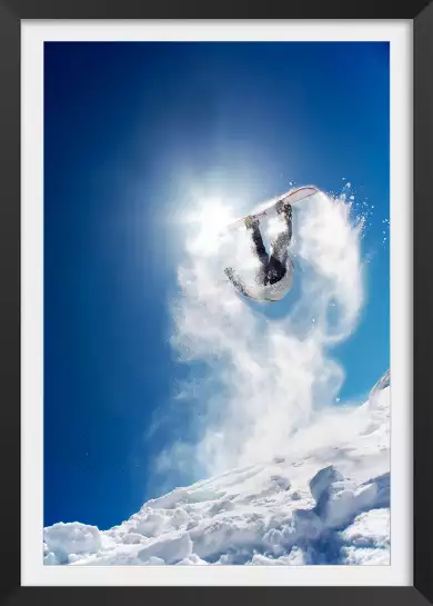 Snowboarder montagne - tableau ski