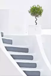 Escalier blanc paros - grece paysage