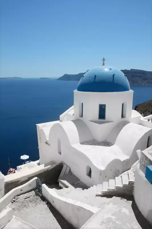 Dôme bleu santorin - grece paysage