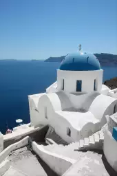 Dôme bleu santorin - grece paysage